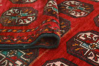 Vintage Distressed Nixon Red/Charcoal Runner, 3'11x7'11