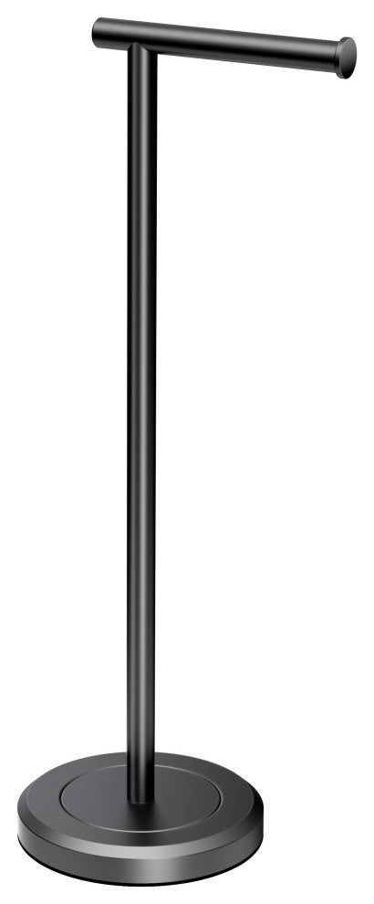 Latitude II Freestanding Toilet Paper Holder, Matte Black, Single