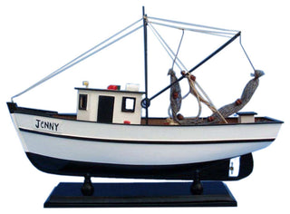 Wooden Forrest Gump, Jenny Model Shrimp Boat, 16"