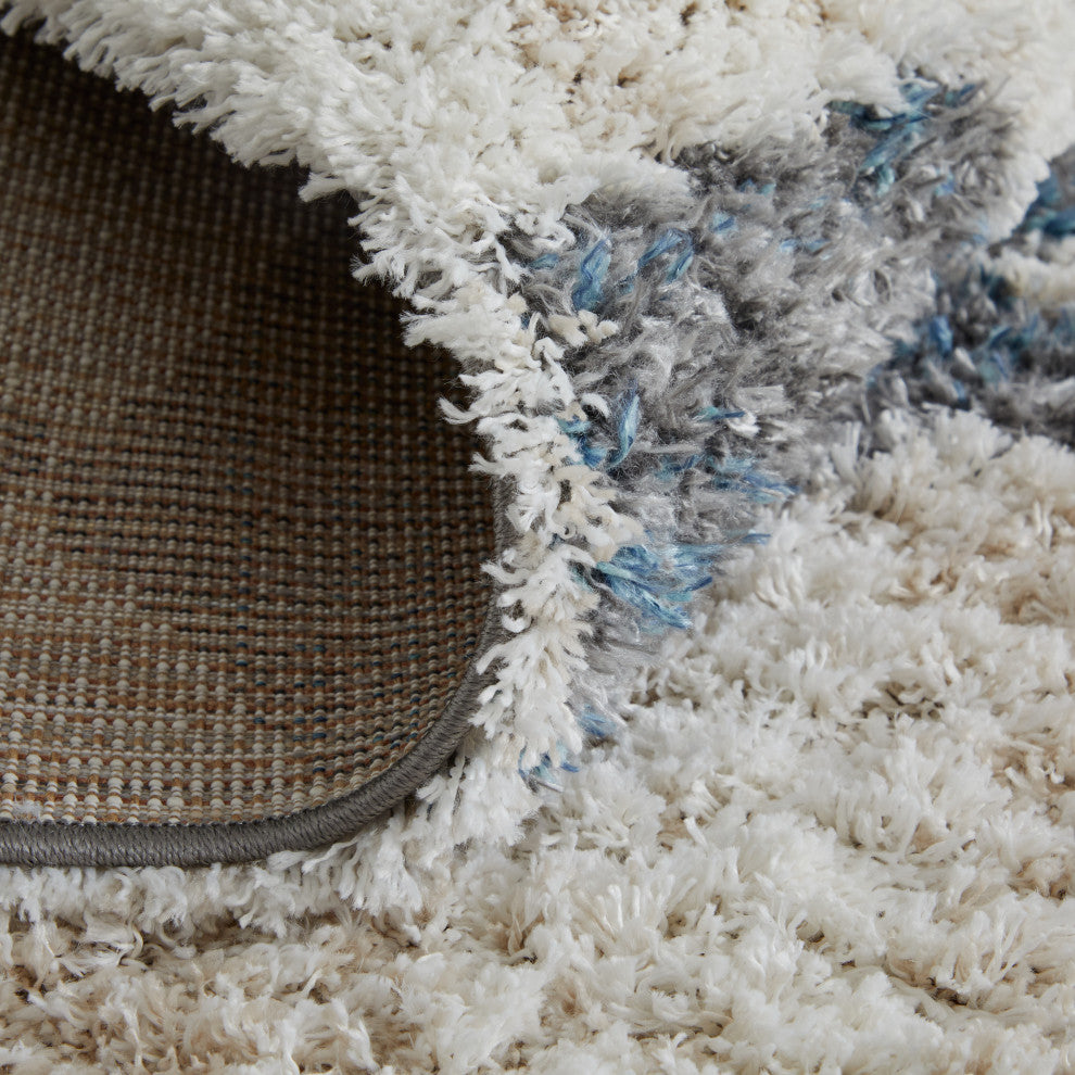 Weave & Wander Caide Contemporary Rug, Blue/Gray, 2'6"x8" Runner
