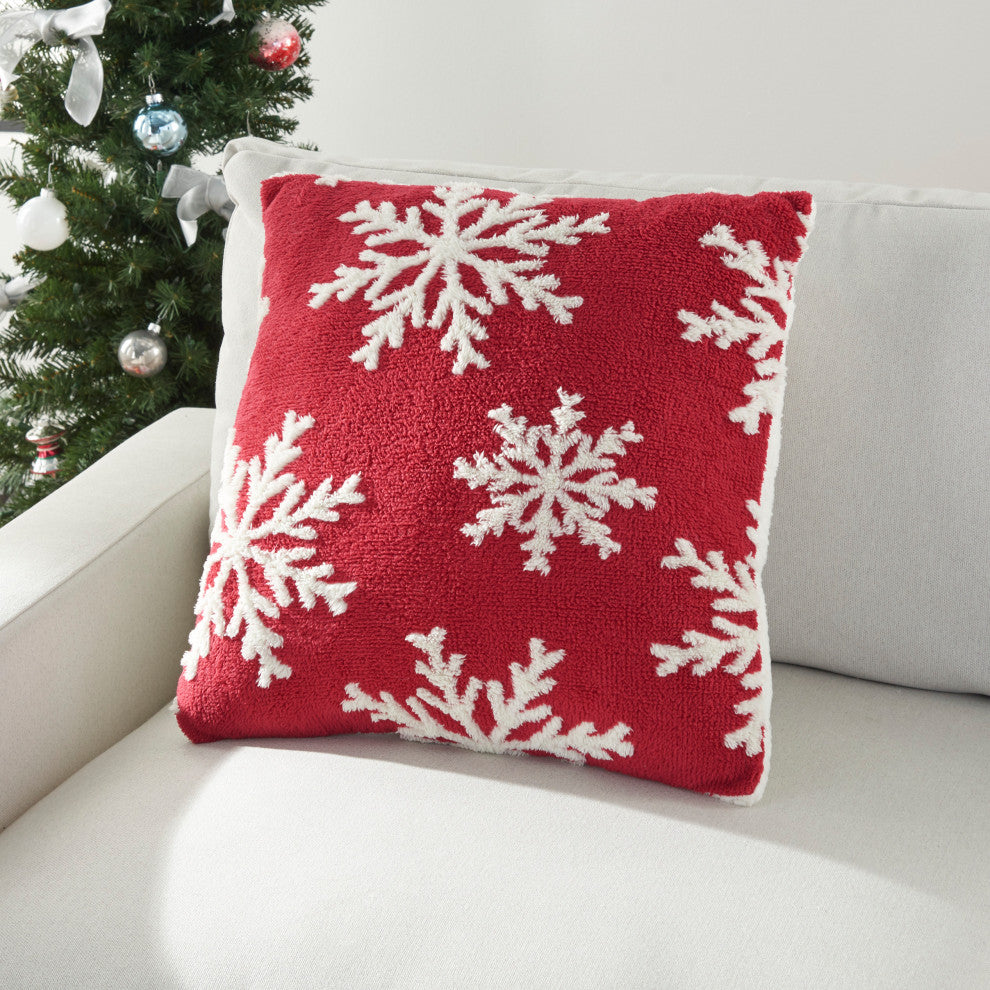 Mina Victory TL902 Throw Pillow, Red, 20" X 20"