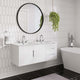 Double Sink Vanity Cabinet, White, Ceramic, Melamine, Modern, Hotel Bathroom