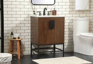 Home Living 19" Modern Walnut-Light Bathroom Vanity
