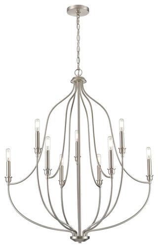9 Light 32.5 in. Brushed Nickel Chandelier