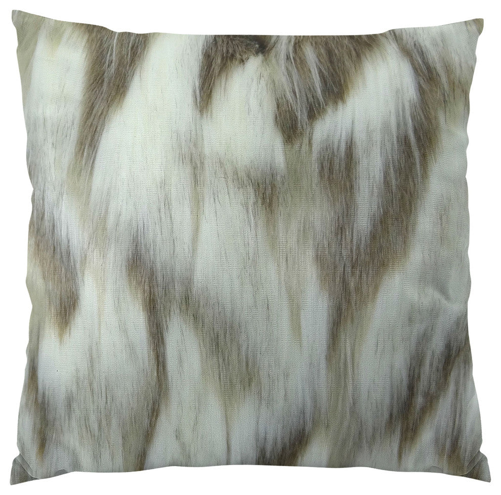 Plutus Tibet Faux Fox Handmade Throw Pillow, (18" x 18")
