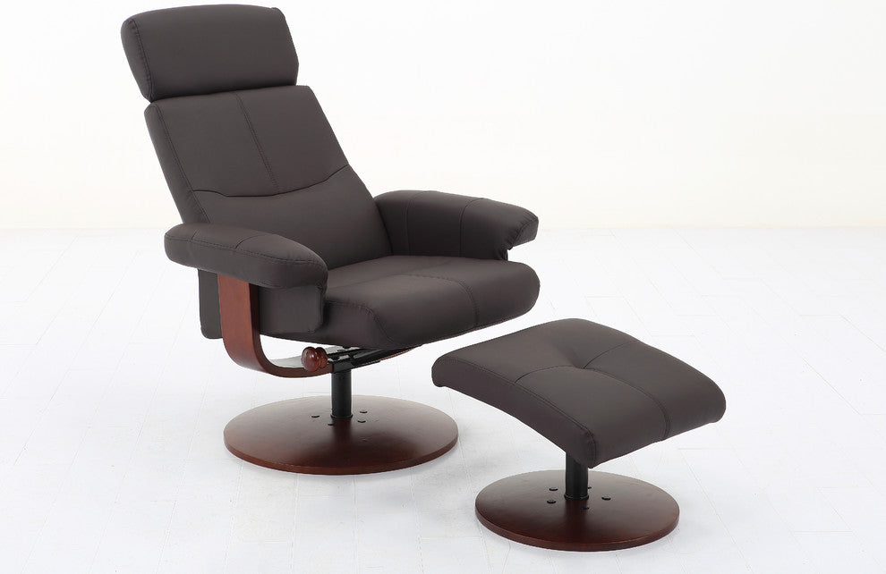 Roma Recliner in Brown Polyurethane by "Comfort Chair" Collection, Brown