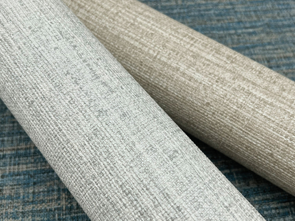 Bali Basketweave Wallpaper, Smoke Blue