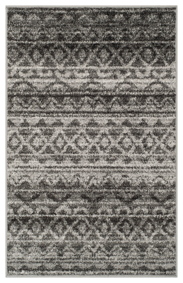 Safavieh Adirondack Adr119N Moroccan Rug, Ivory/Charcoal, 2'6"x4'0"