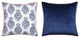 Dann Foley Double Sided Pillow Navy Vases Print, Navy Velvet