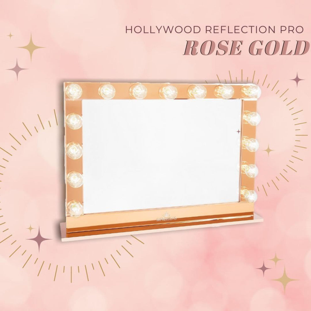 Hollywood Reflection Pro Vanity Mirror, Rose Gold, Non-Bt, Clear Led