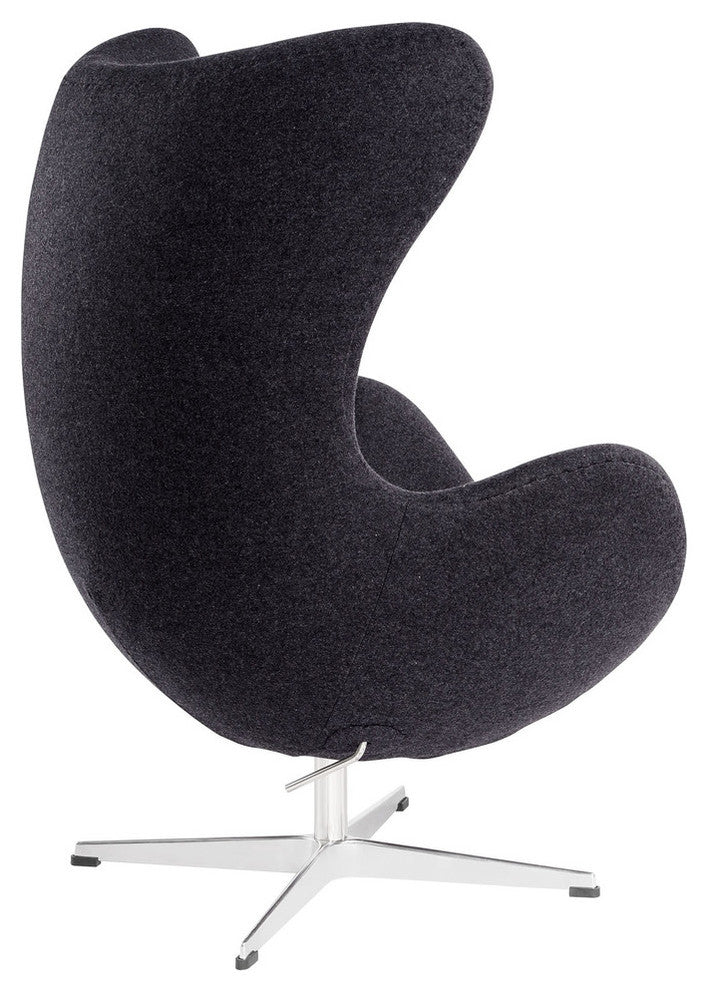 Modern Contemporary Living Room Wool Lounge Chair Dark Gray