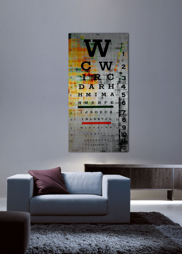 "Eye Chart" Painting Print on Brushed Aluminum, 30"x60"