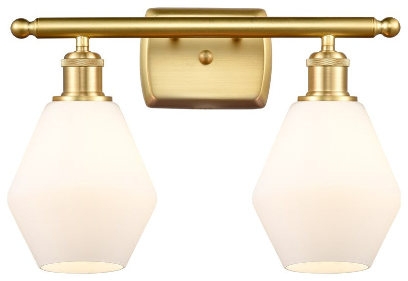 Innovations 516-2W-SG-G651-6-LED 2-Light Bath Vanity Light, Satin Gold