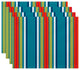 Multi-Stripe, Stripe Print Placemat, Set of 4, Turquoise