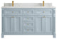 Paris 60" Double Sink Bathroom Vanity, Blue Heather 1.5" Calacatta Laza