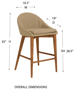Baruch Counter Stool, Tan/Walnut