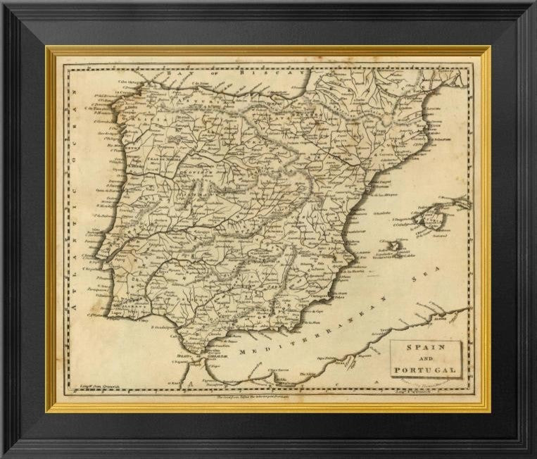 "Spain, Portugal, 1812" Framed Canvas Giclee by Aaron Arrowsmith, 20x17"