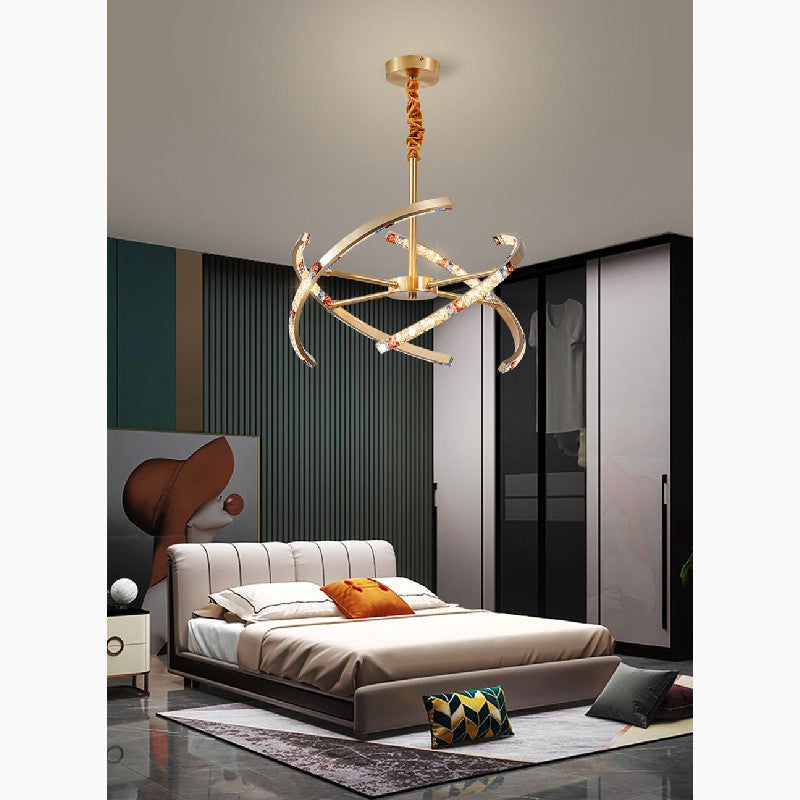 Arnasco | Creative Spherical Copper Crystal Chandelier, Clear Crystal, 26''