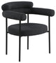 Blake Upholstered Dining Chair, Black, Boucle Fabric, Matte Black, Set of 2