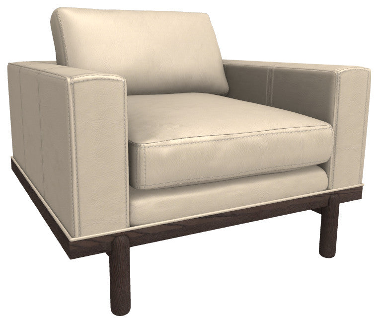 Cantor Leather Chair, Finish Shown: Ebony, Leather Shown: Cream
