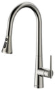 1-Handle Deck Mounted Pull Down Brass Kitchen Faucet, Brushed Nickel