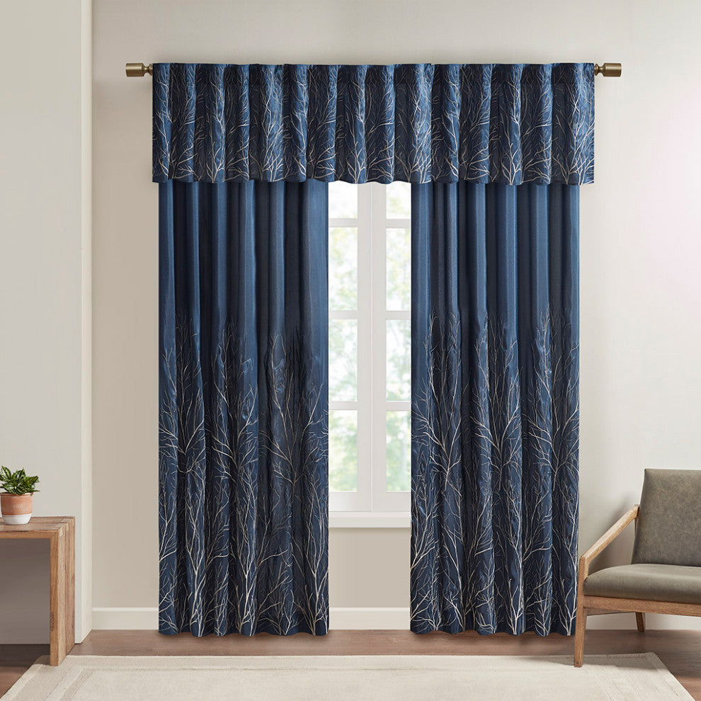 Madison Park Andora Embroidered Faux Silk Window Panel