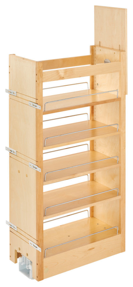 Wood Tall Cabinet Pull Out Pantry Organizer With Soft Close, 14"
