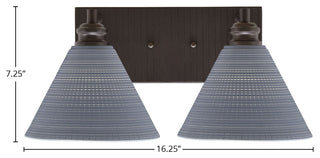 Edge 2-Light Bath Bar, Espresso Finish, 7" Gray Matrix Glass