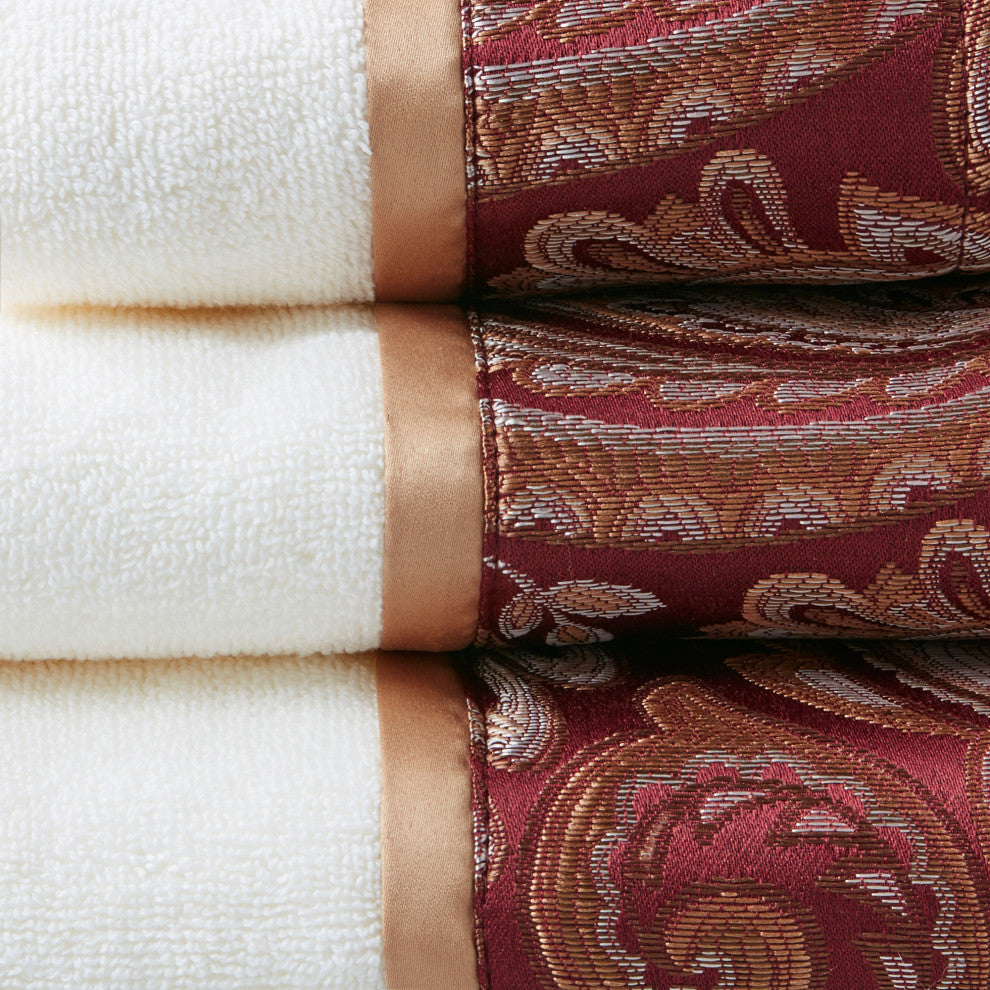 Madison Park Aubrey 6-Piece Bath Towel Burgundy Red