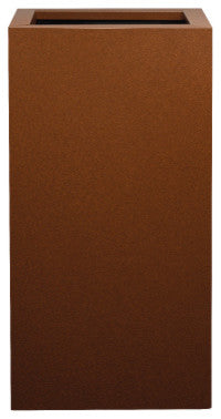 Ferrum 14" Tall Square Planter, Corten Steel