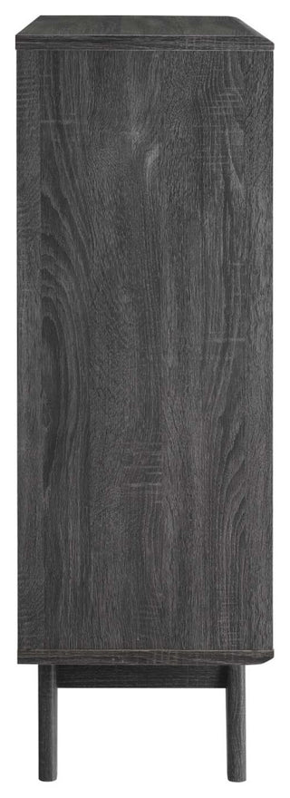 White background render showing side view of cabinet