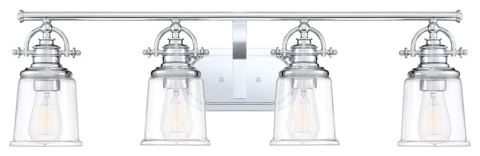 Quoizel GRT8604 Grant 4 Light 32"W Bathroom Vanity Light - Polished Chrome