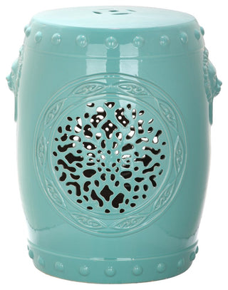 Safavieh Flower Drum Garden Stool, Aqua