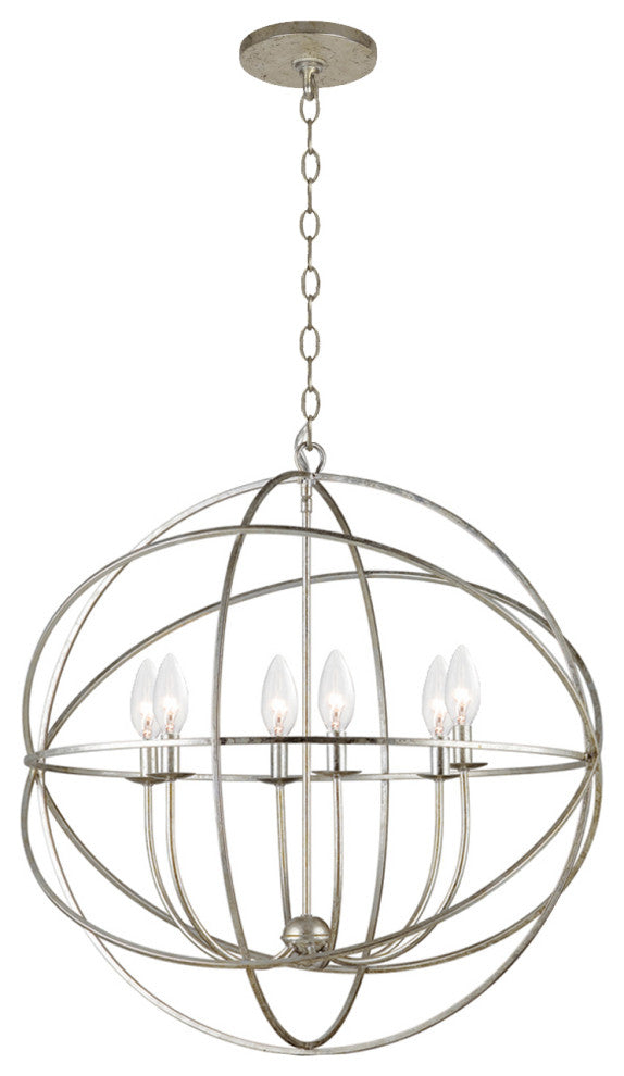 Elight 6 Light Silver Sphere Chandelier