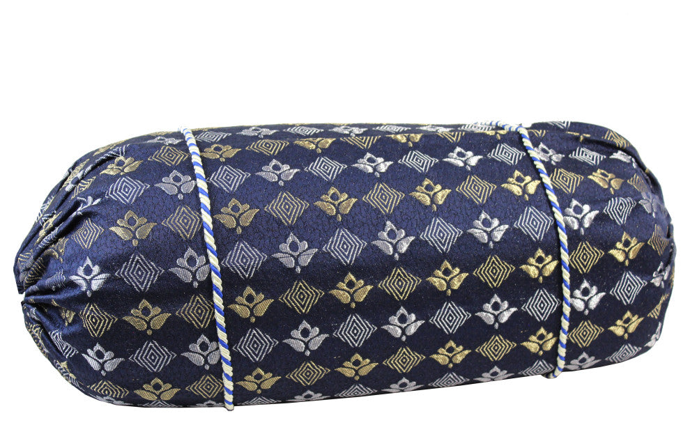 Natural Geo Blue/Silver Gao Takiya Bolster Pillow, Set of 2