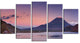 Sunset at Mount Fuji and Lake Motosu, Landscape Canvas Art, 60"x32", 5 Panels