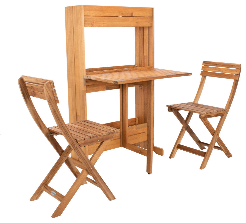 Safavieh Barley Flower Shelf 3-Piece Bistro Set Natural