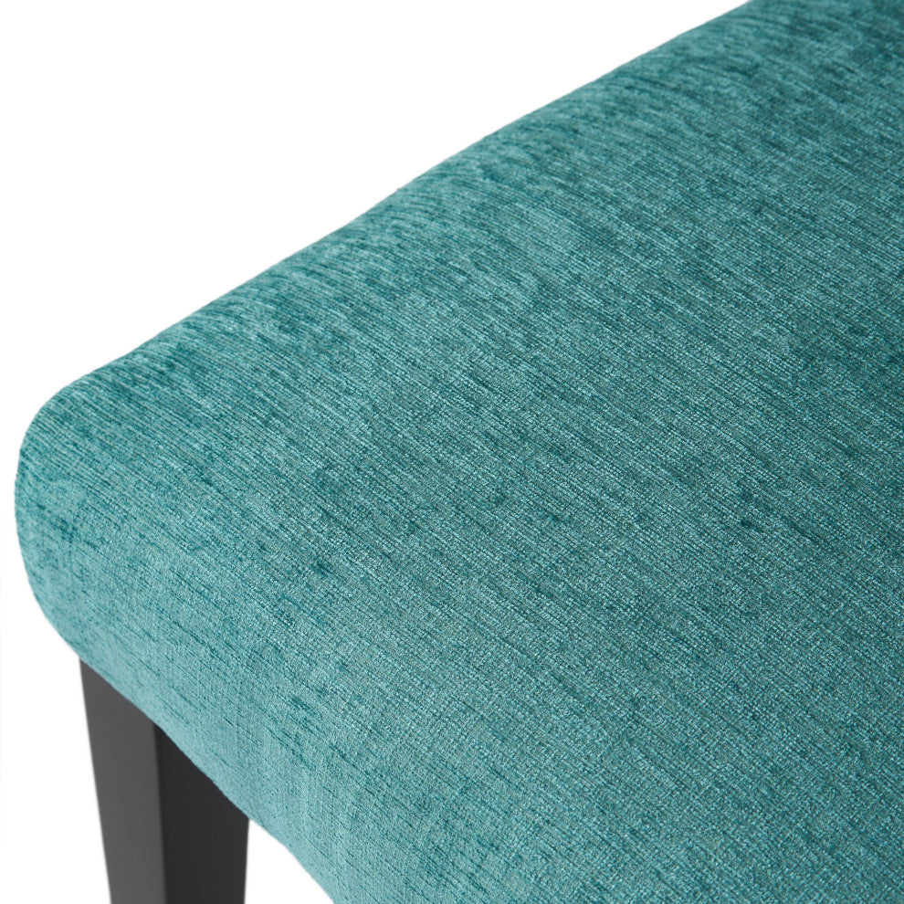 GDF Studio Clark Soft Fabric Dining Chairs, Set of 2, Teal Green