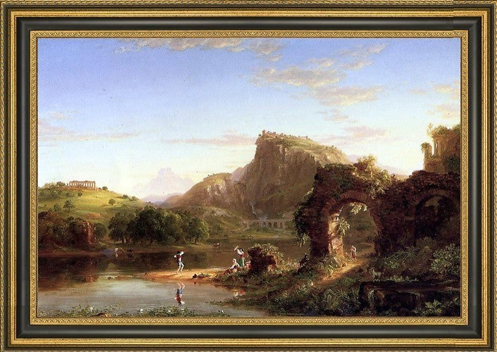 Thomas Cole L'Allegro (Italian Sunset) Framed Premium Canvas Print, 18"x27"
