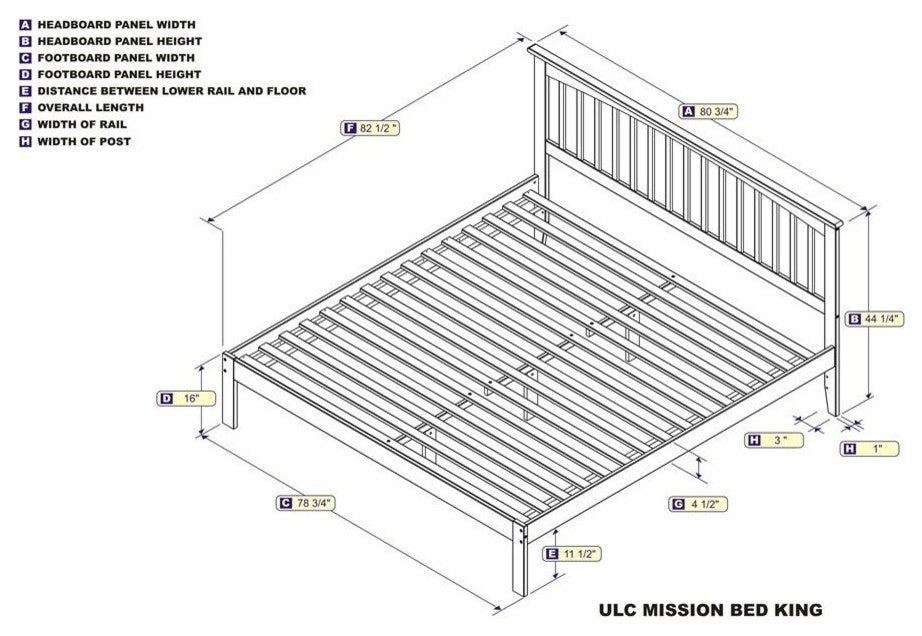 Mission Open Foot Bed, Espresso, Twin Xl