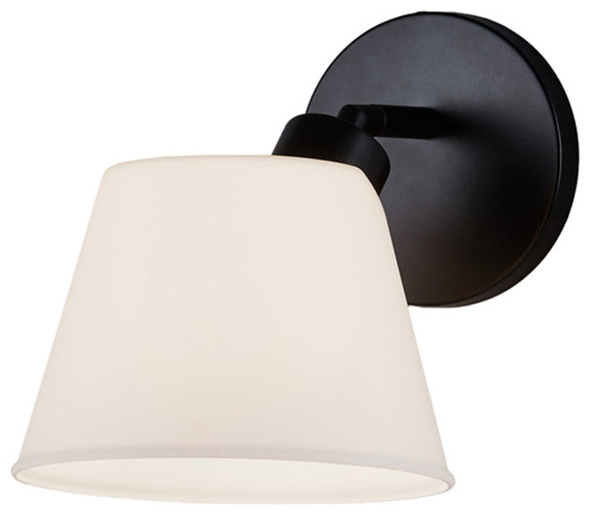 Envoy 1-Light Wall Sconce FSN-8071-OPAL-MBLK, Matte Black
