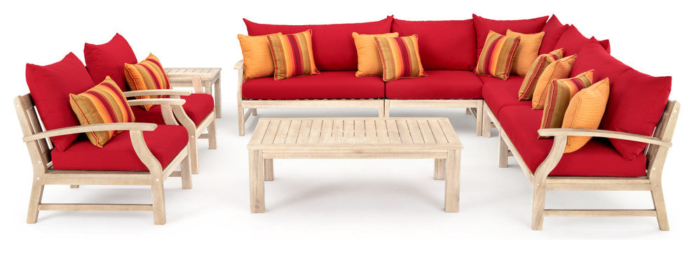Kooper 9 Piece Outdoor Patio Piece Seating Set, Sunset