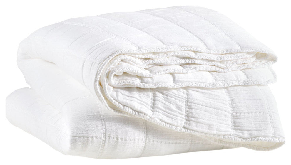 Monet White Quilted Coverlet