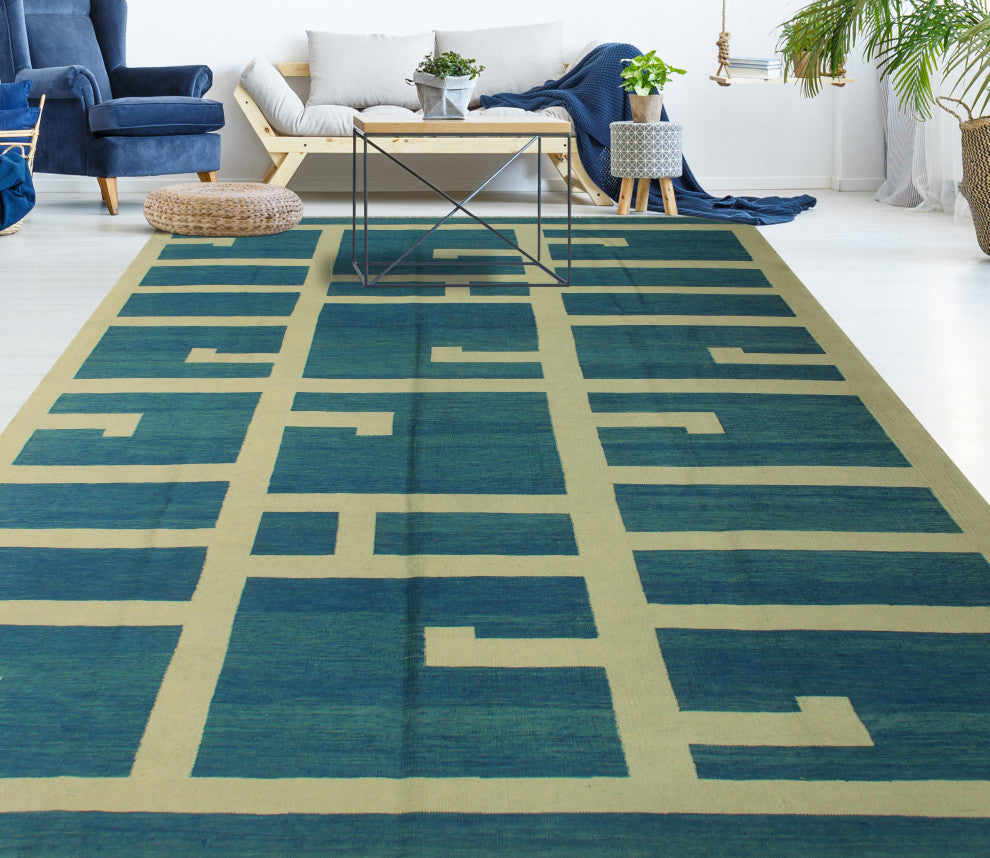 Winchester Kilim Ormemund Blue Rug