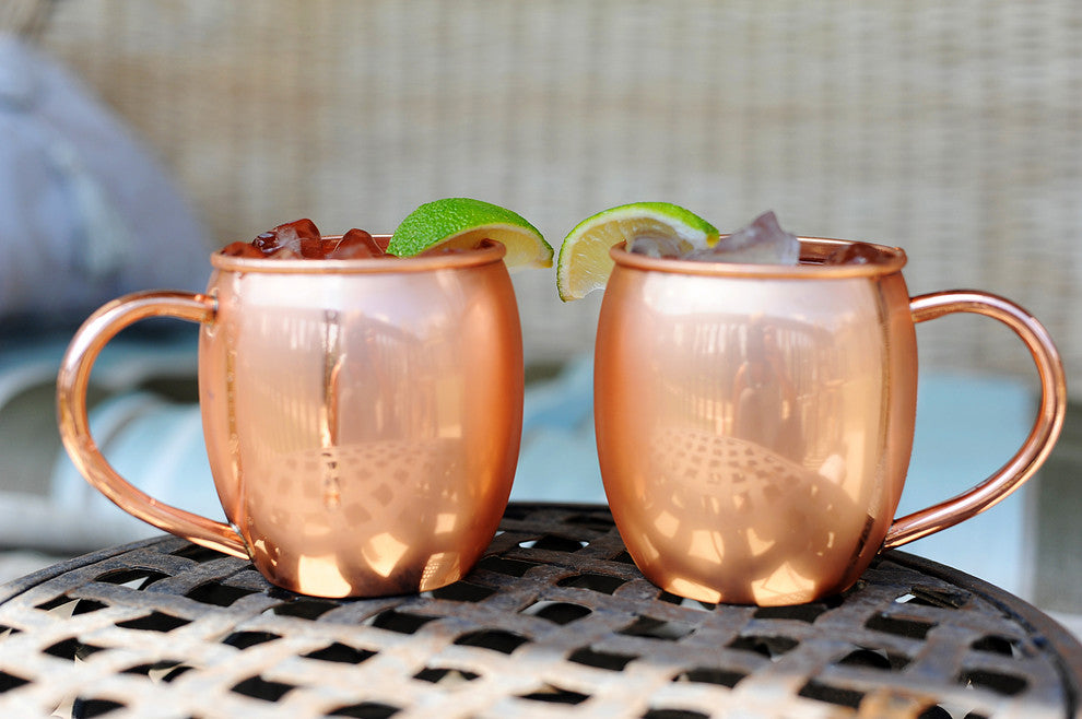 Copper Barrel Mugs, 16 oz, Set of 2