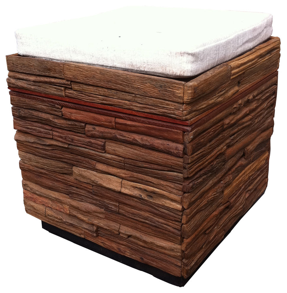 Lanna Reclaimed Wood Storage Stool