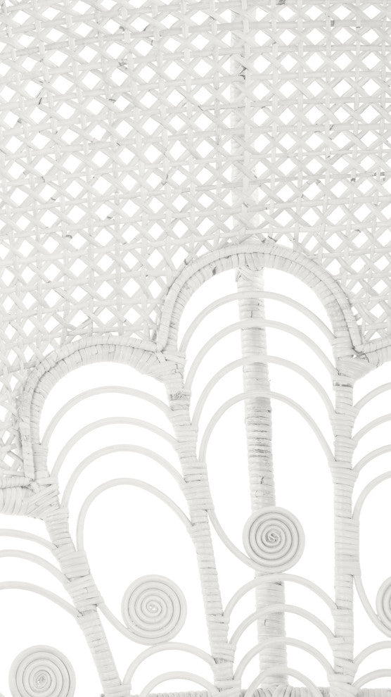 Lady Peacock Rattan Chair, White