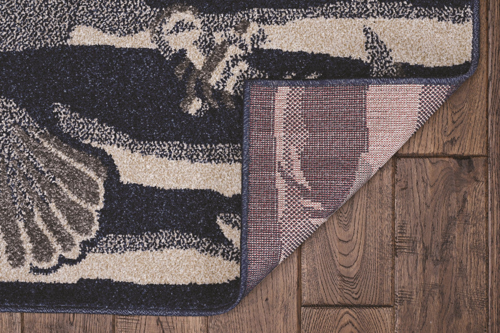 Lucia Ivory Seashore Indoor/Outdoor Accent Rug, Blue, 7'7" X 10'10"