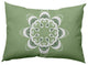 Ikat Mandala Decorative Lumbar Pillow, Sage Green, 14x20"