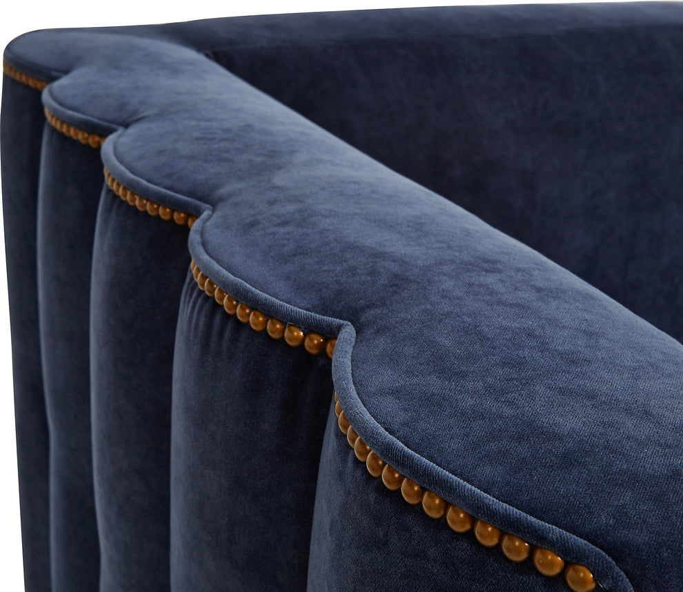 Gatsby Sofa, Navy Performance Velvet, 96"